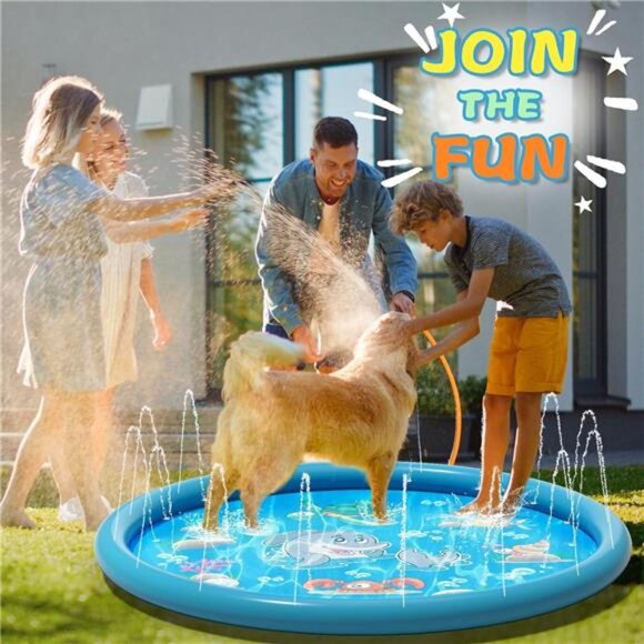 68" Water Sprinkler Pad, Inflatable Splash Pad for Kids and Adults - Picture 5 of 5